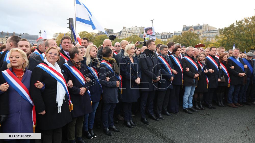 Far-Right RN Party Joins The March Against Antisemitism - Paris