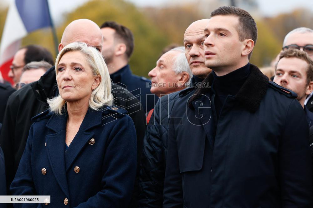 Far-Right RN Party Joins The March Against Antisemitism - Paris