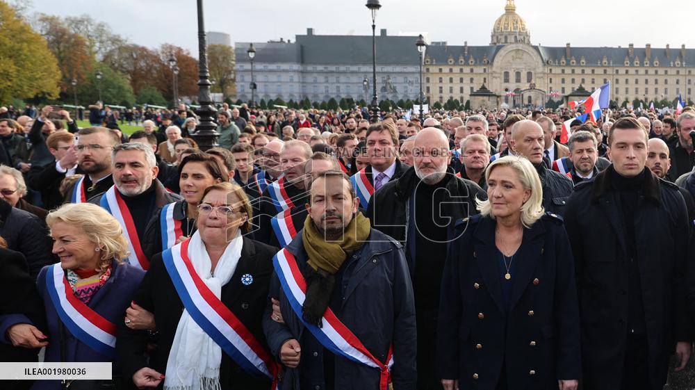 Far-Right RN Party Joins The March Against Antisemitism - Paris
