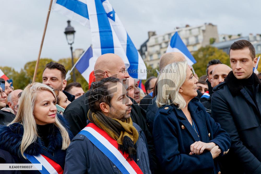 Far-Right RN Party Joins The March Against Antisemitism - Paris