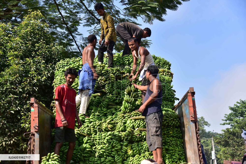 INDIA-ASSAM-GOALPARA-BANANA MARKET
