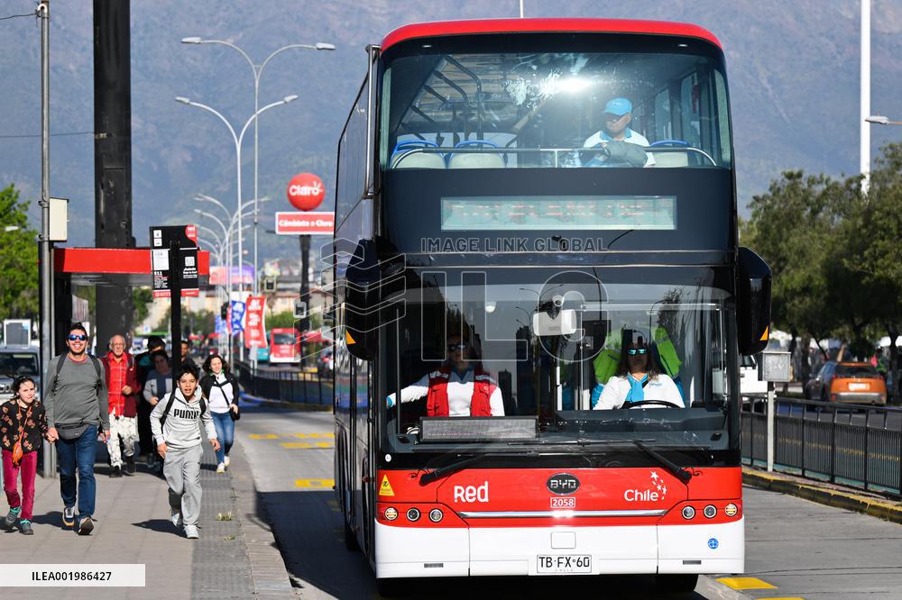CHILE-SANTIAGO-CHINA-ELECTRIC BUS-PAN AMERICAN GAMES 2023