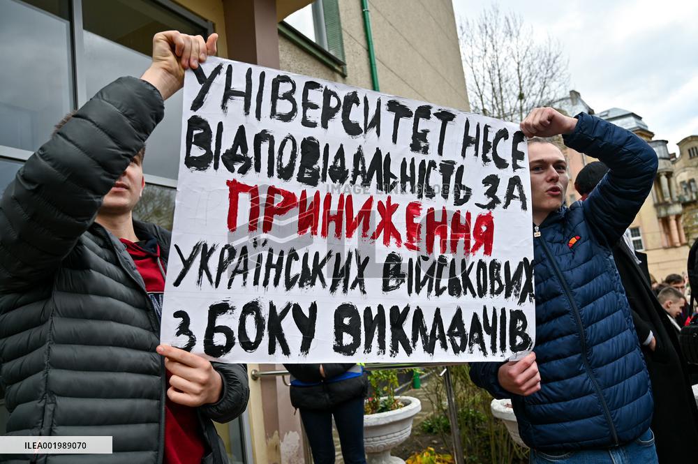 Students of Lviv Polytechnic hold rally against Iryna Farion