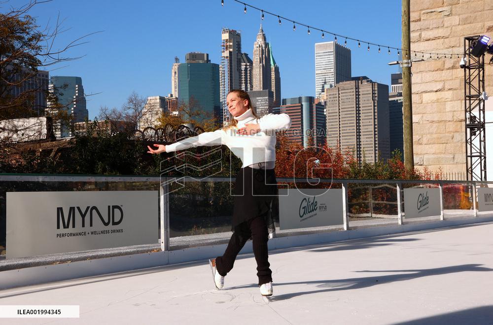 Ice Rink Ribbon Cutting At Brooklyn Bridge Park - NYC