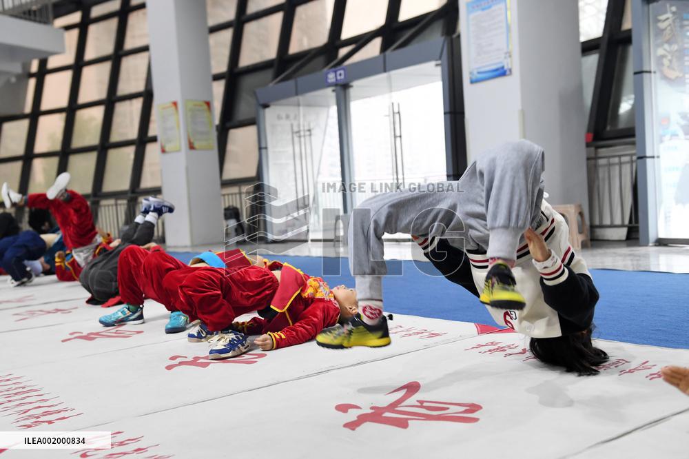 Children Practice Martial Arts