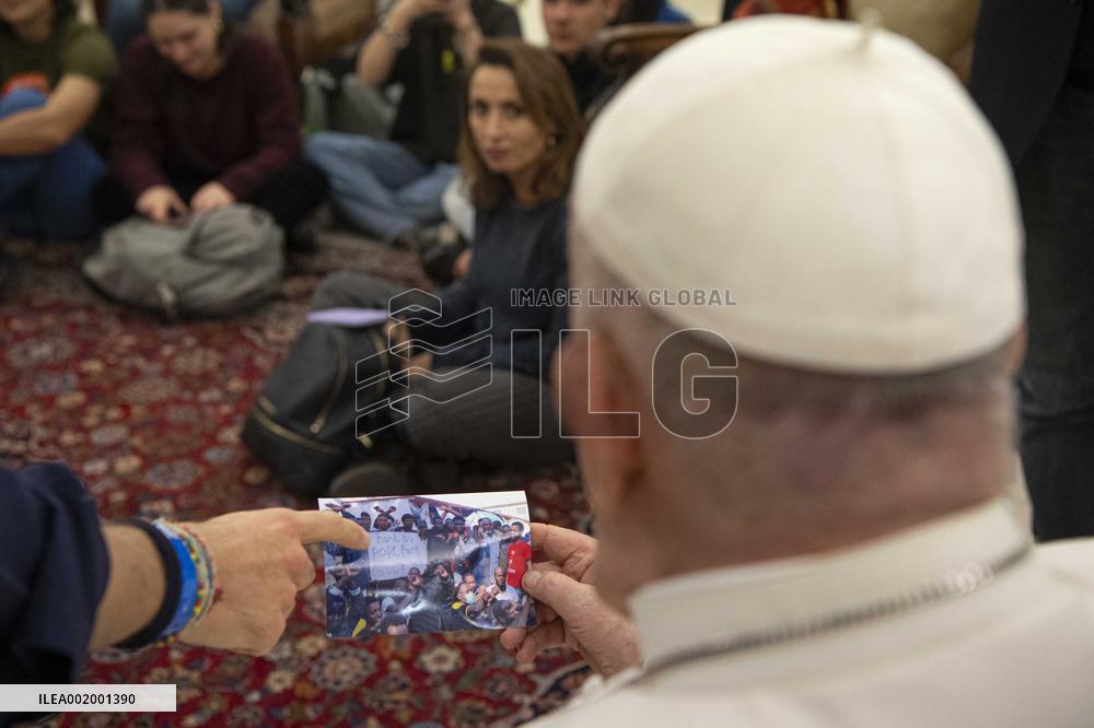 Pope Francis Meets With Delegation from the Mediterranea Saving Humans