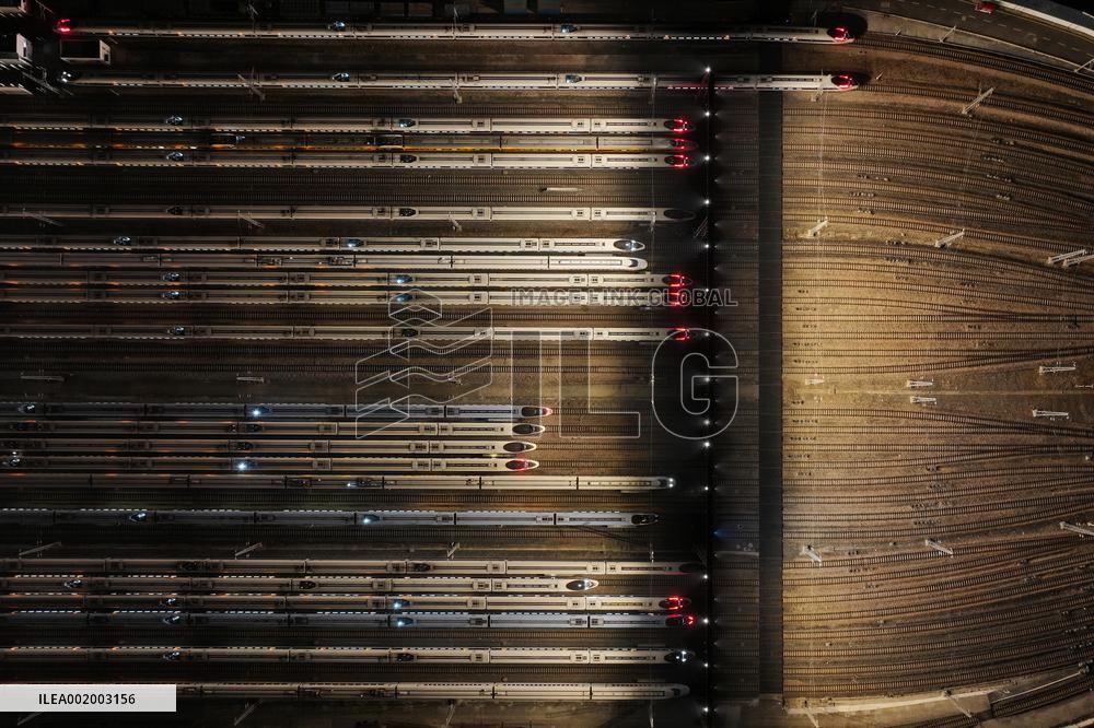 The High-speed Train Unit Completed Maintenance in Nanjing