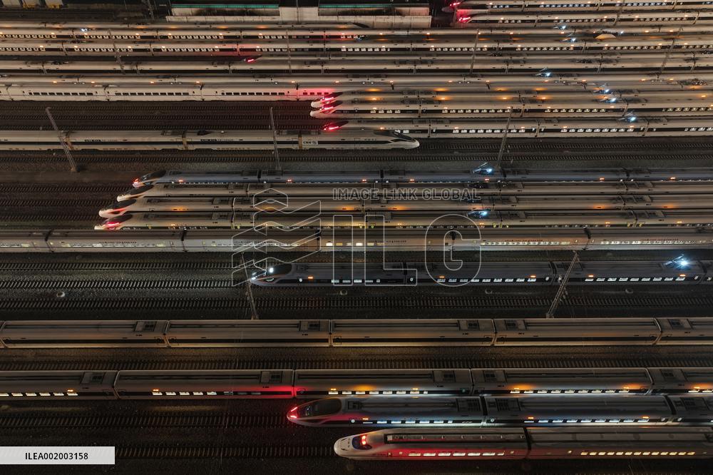 The High-speed Train Unit Completed Maintenance in Nanjing