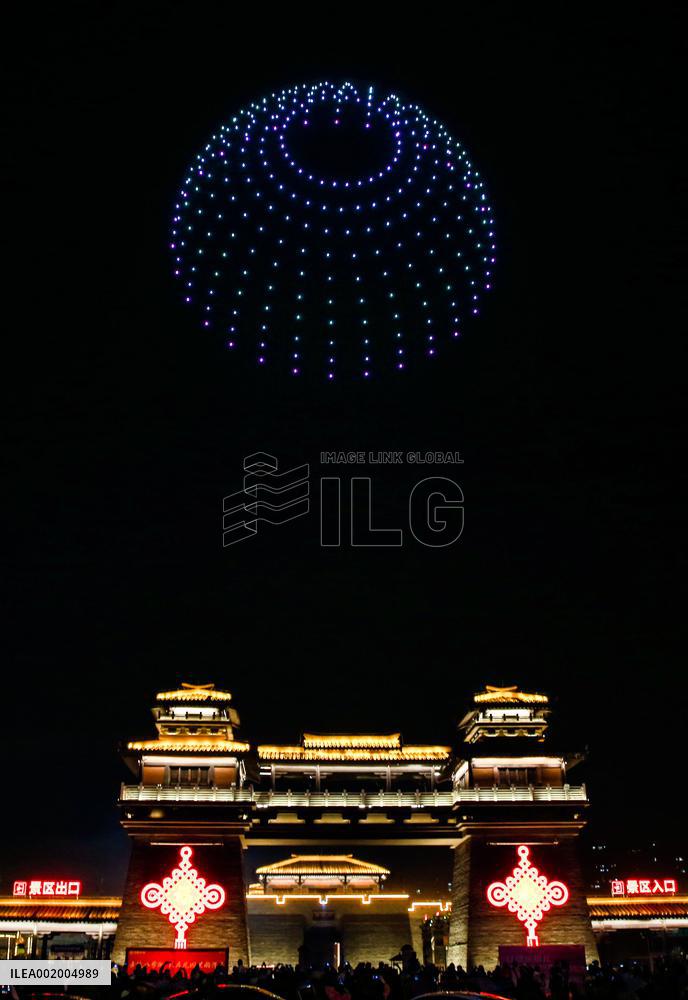 Drones Forms Patterns in Linyi