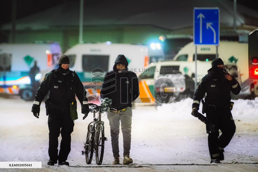 Finland - Russia - Vartius border station - migrants