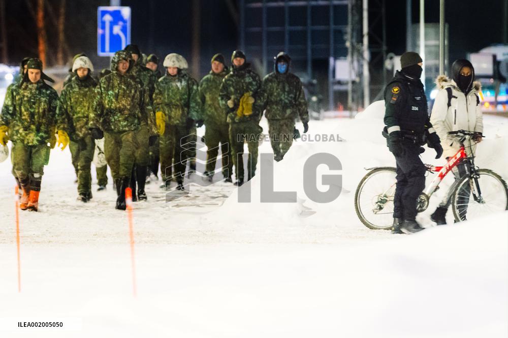 Finland - Russia - Vartius border station - migrants