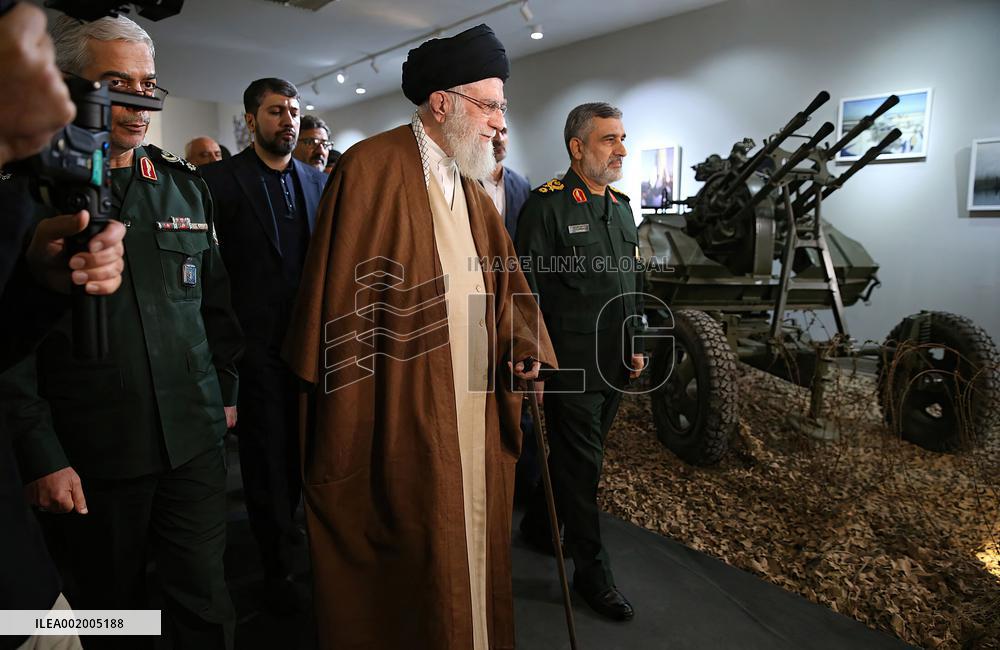 Ayatollah Ali Khamenei visit the IRGC aerospace achievement exhibition