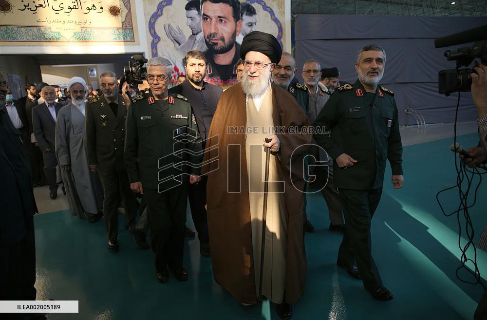 Ayatollah Ali Khamenei visit the IRGC aerospace achievement exhibition