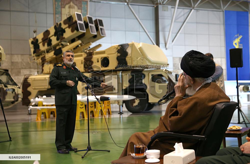 Ayatollah Ali Khamenei visit the IRGC aerospace achievement exhibition