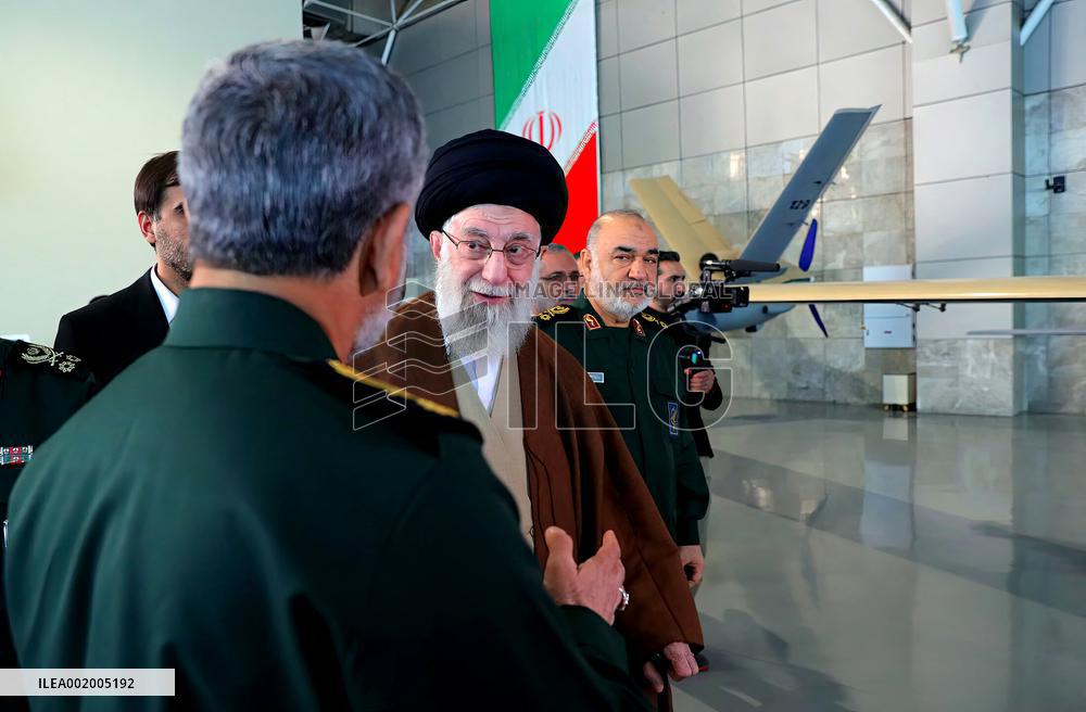 Ayatollah Ali Khamenei visit the IRGC aerospace achievement exhibition