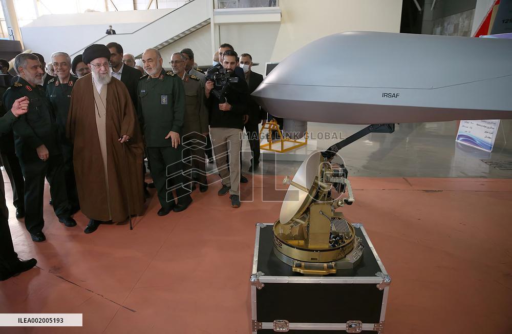 Ayatollah Ali Khamenei visit the IRGC aerospace achievement exhibition