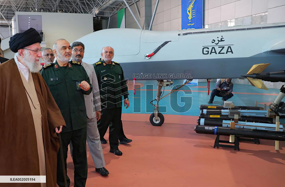 Ayatollah Ali Khamenei visit the IRGC aerospace achievement exhibition