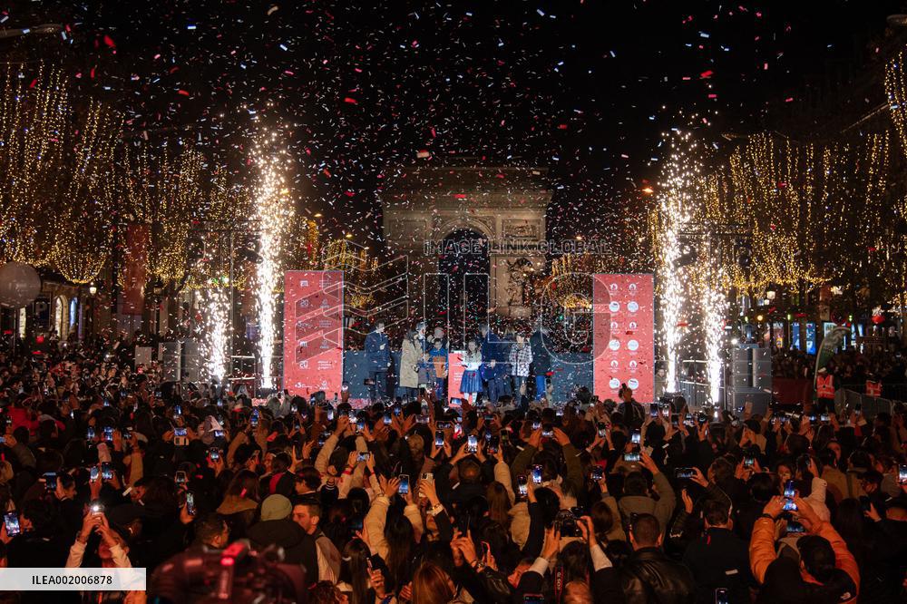 Christmas Lights Launch Champs Elysees 2023