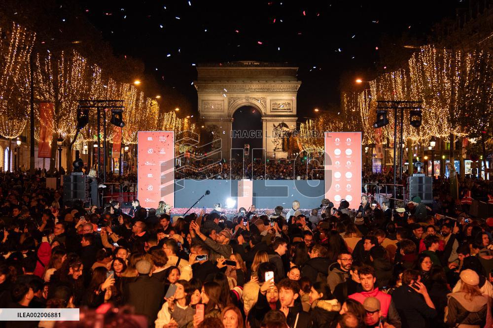 Christmas Lights Launch Champs Elysees 2023