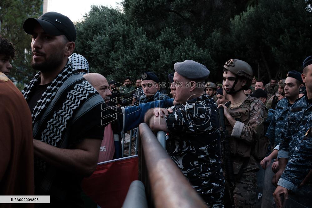 Pro-Palestinian Protest Outside British Embassy In Beirut