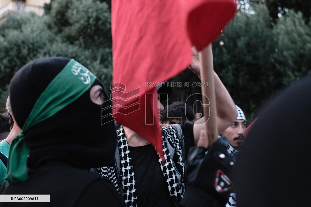 Pro-Palestinian Protest Outside British Embassy In Beirut
