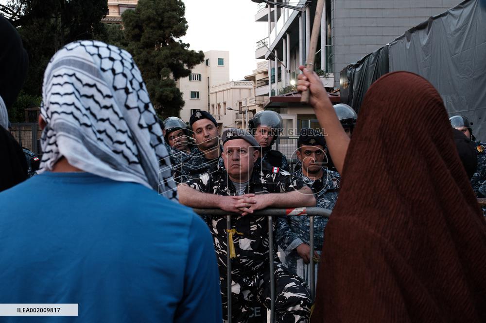 Pro-Palestinian Protest Outside British Embassy In Beirut