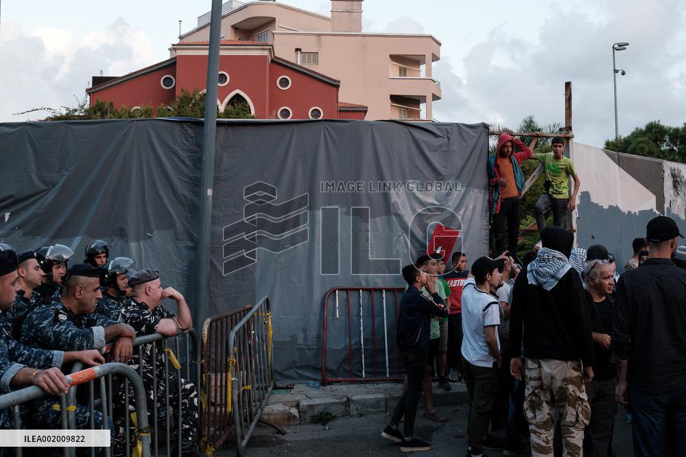 Pro-Palestinian Protest Outside British Embassy In Beirut