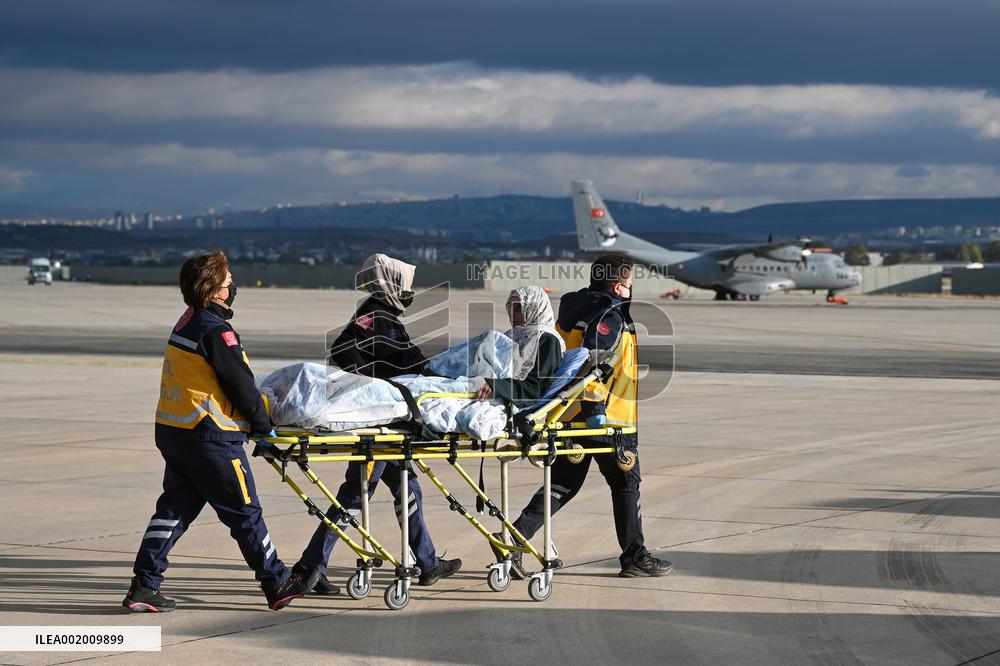TÜRKIYE-ANKARA-GAZA-PATIENTS-ARRIVAL