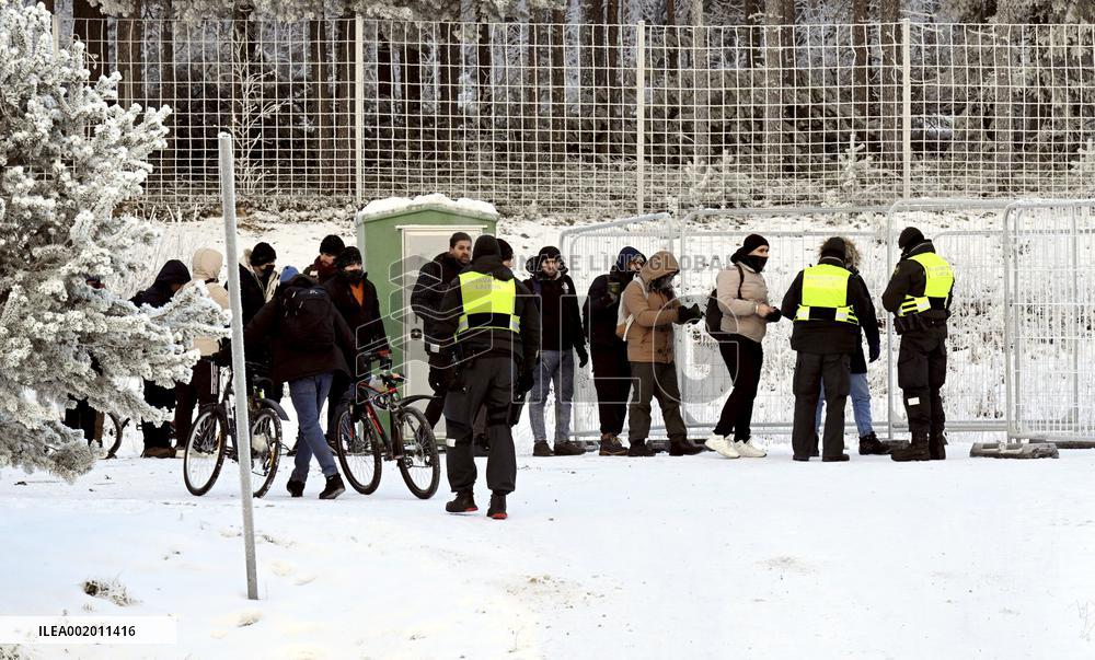 Finland - Russia - Salla border station - migrants