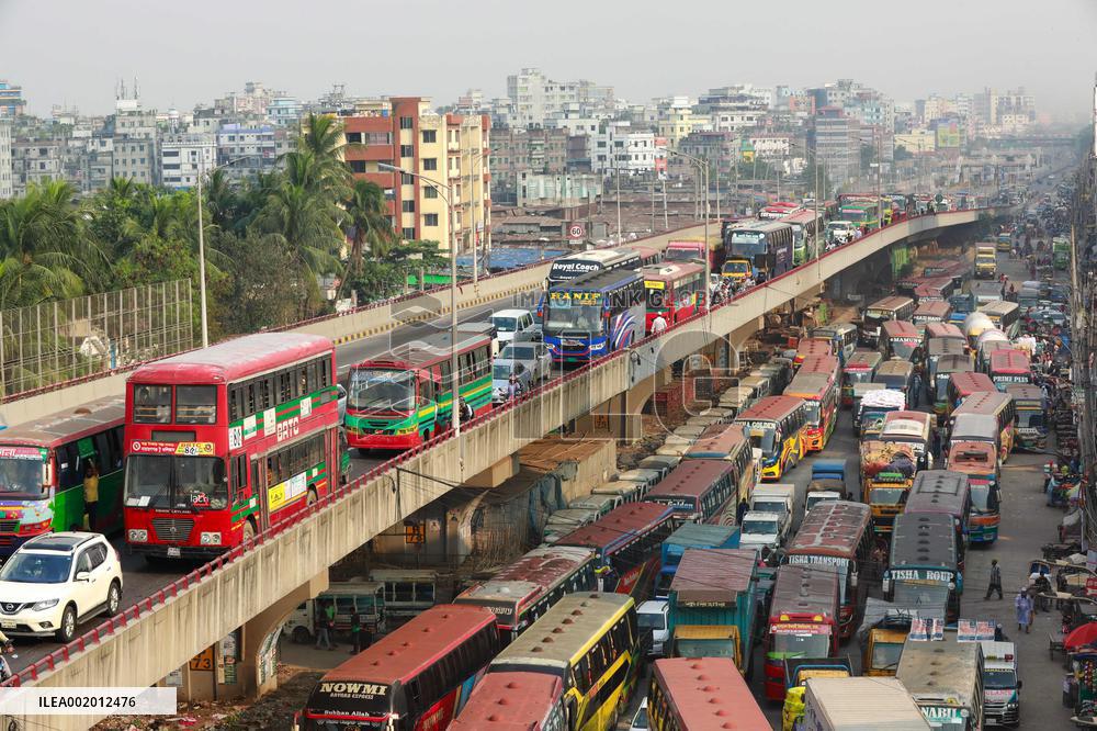 Traffic Jam In Dhaka City