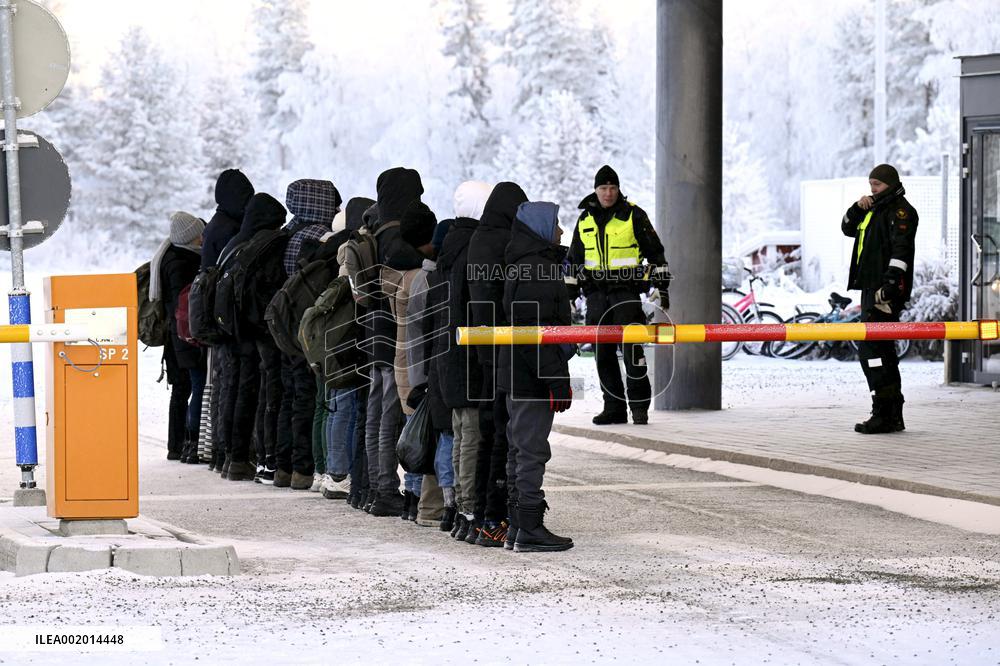 Finland - Russia - Salla border station - migrants