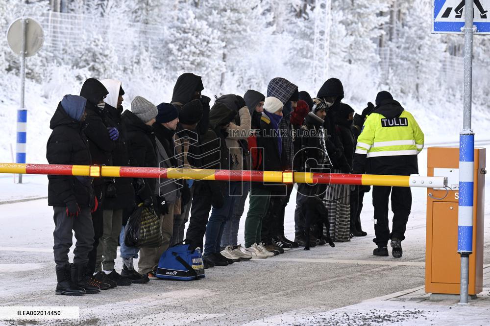 Finland - Russia - Salla border station - migrants