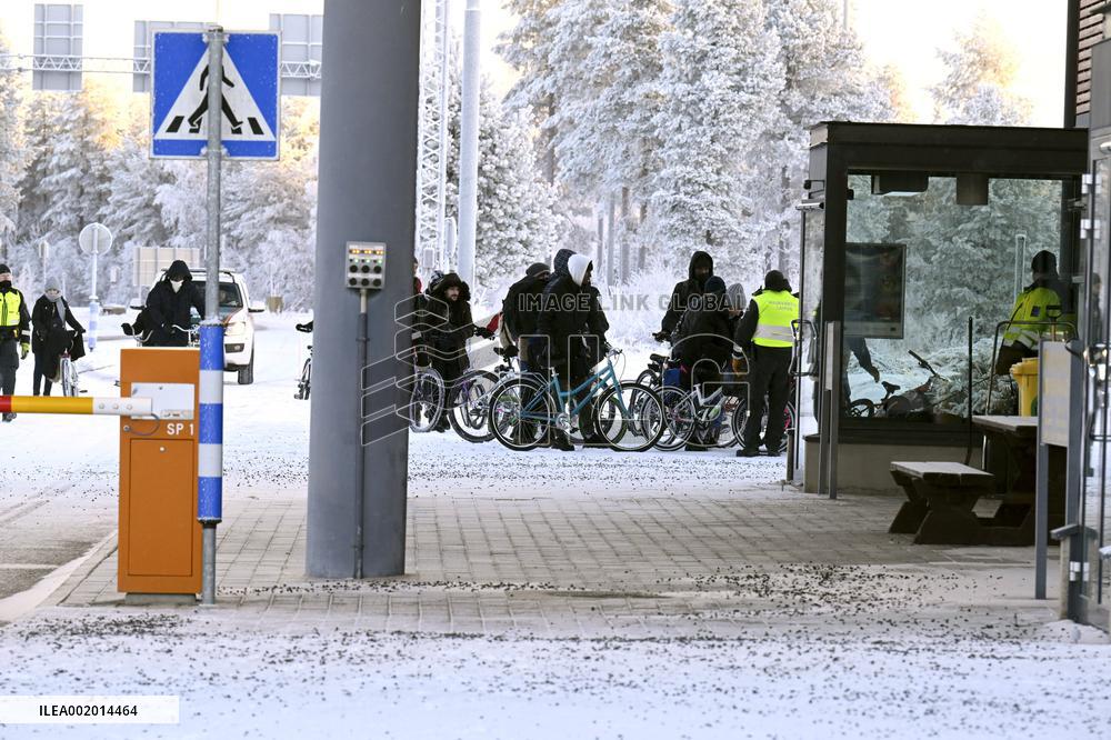 Finland - Russia - Salla border station - migrants