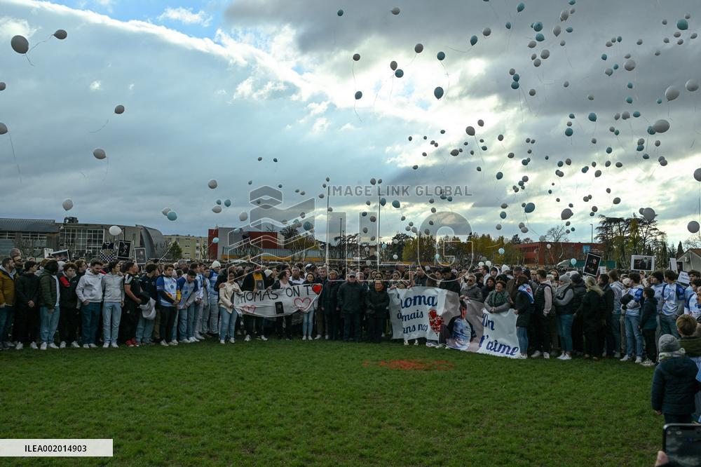 White March For Thomas In Romans-sur-Isere