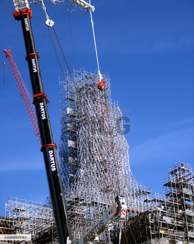 Restoration Work At Notre-Dame de Paris
