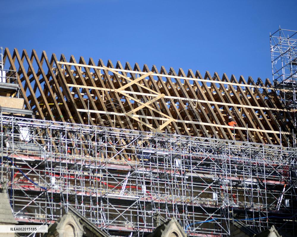 Restoration Work At Notre-Dame de Paris