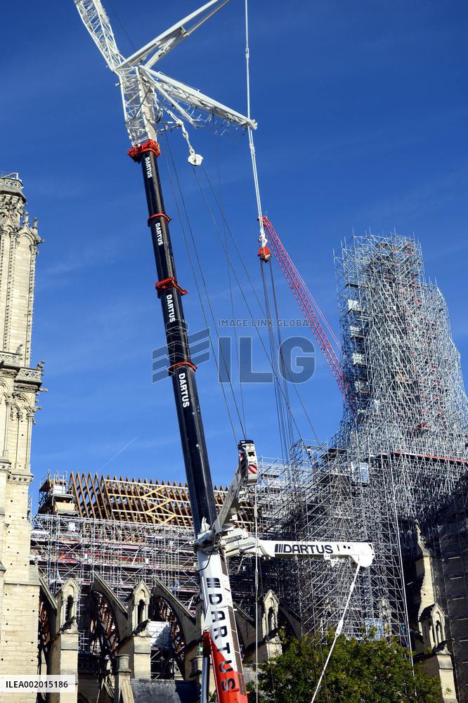 Restoration Work At Notre-Dame de Paris