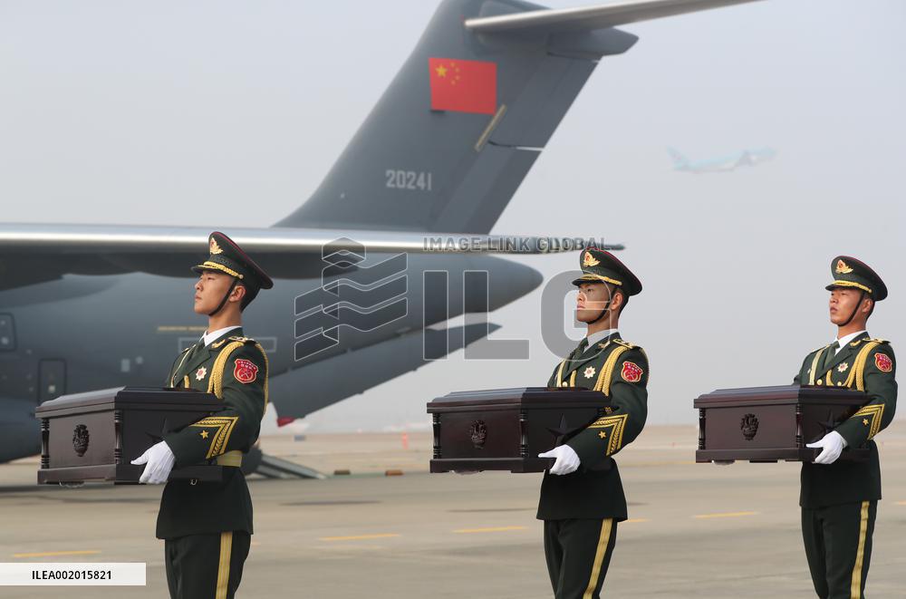 SOUTH KOREA-INCHEON-KOREAN WAR-CHINESE SOLDIERS-REMAINS-HANDOVER CEREMONY