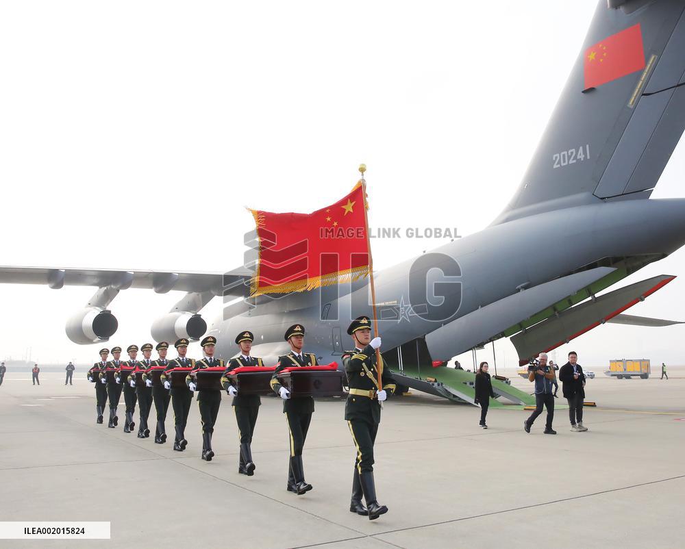 SOUTH KOREA-INCHEON-KOREAN WAR-CHINESE SOLDIERS-REMAINS-HANDOVER CEREMONY
