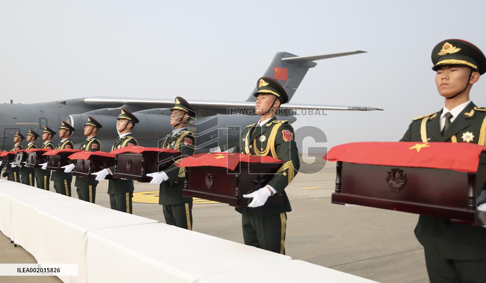 SOUTH KOREA-INCHEON-KOREAN WAR-CHINESE SOLDIERS-REMAINS-HANDOVER CEREMONY