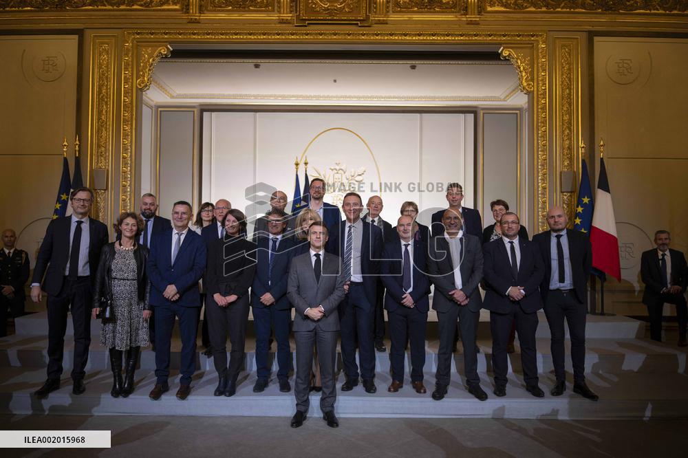 Macron Receives Mayors - Paris