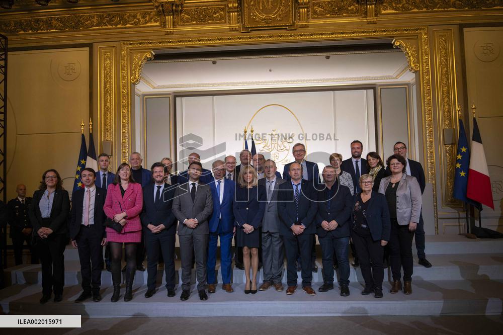 Macron Receives Mayors - Paris