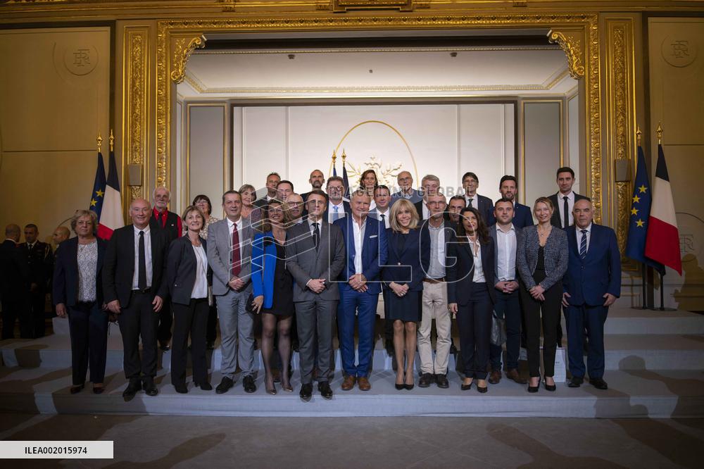 Macron Receives Mayors - Paris