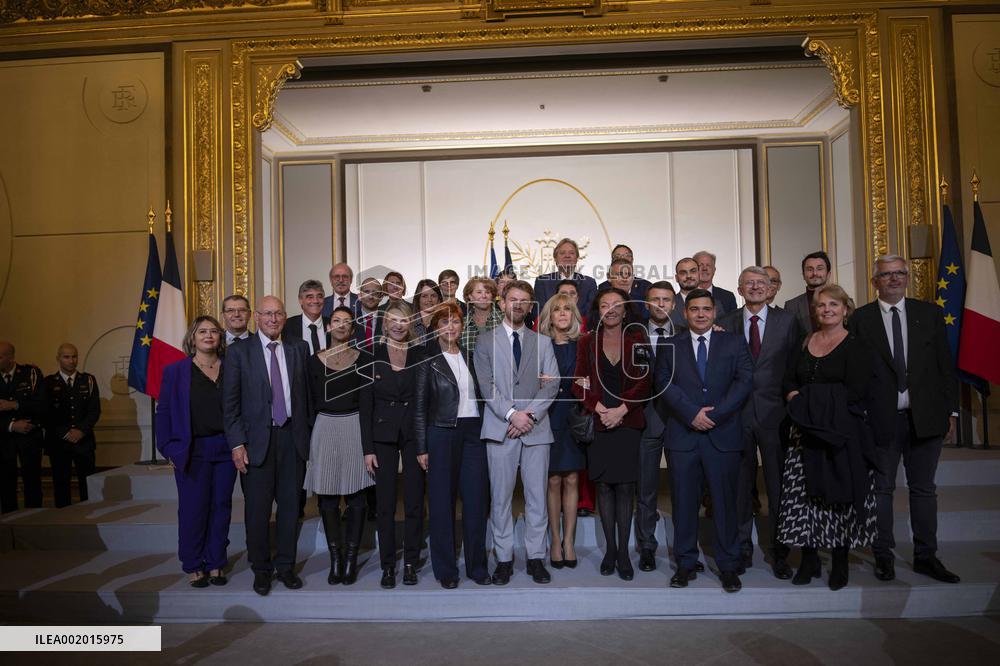 Macron Receives Mayors - Paris