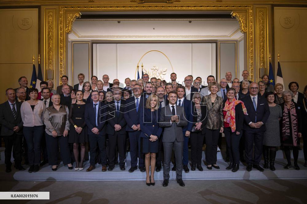 Macron Receives Mayors - Paris