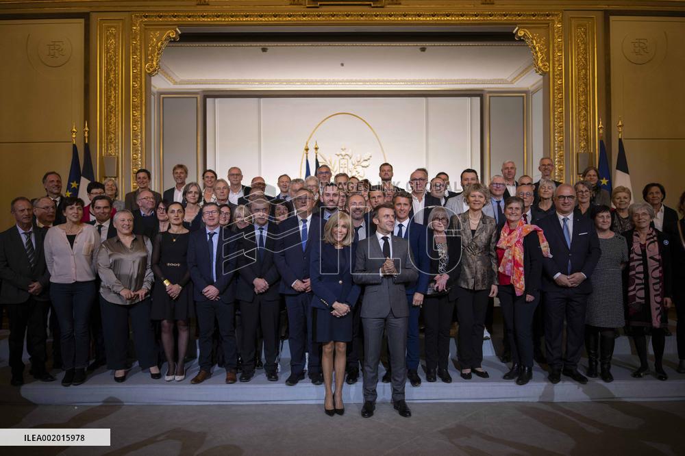 Macron Receives Mayors - Paris