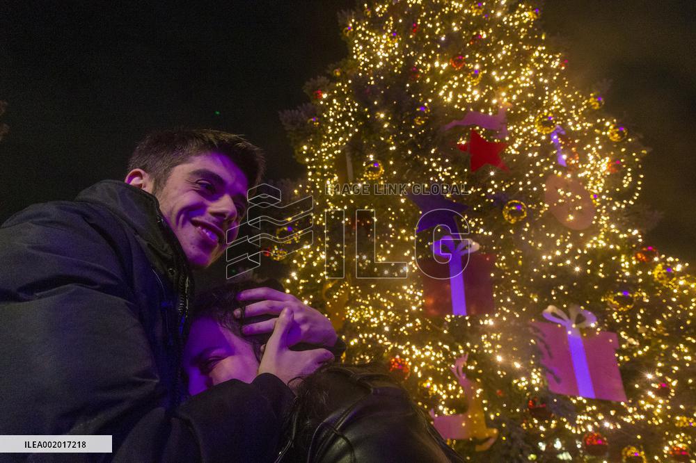 GREECE-ATHENS-CHRISTMAS TREE-ILLUMINATION