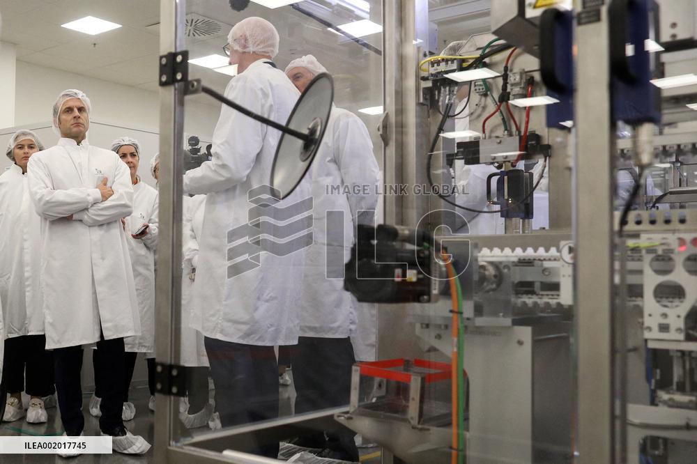 Macron Visits Novo Nordisk Pharmaceutical Company - Chartres
