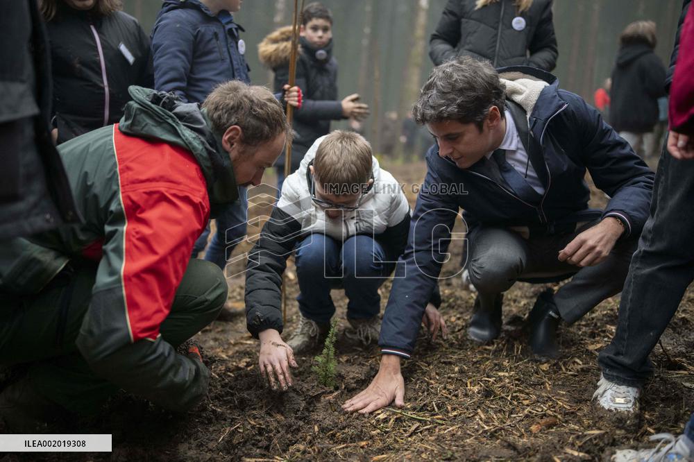 President Macron Visits The Jura Forests