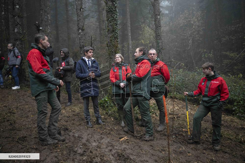 President Macron Visits The Jura Forests